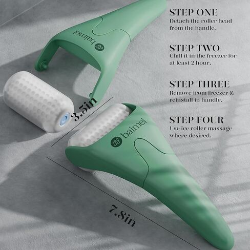 BAIMEI Ice Roller and Gua Sha Facial Tools, Ice Roller for face Reduces Puffiness Migraine Pain Relief-Green in Kuwait