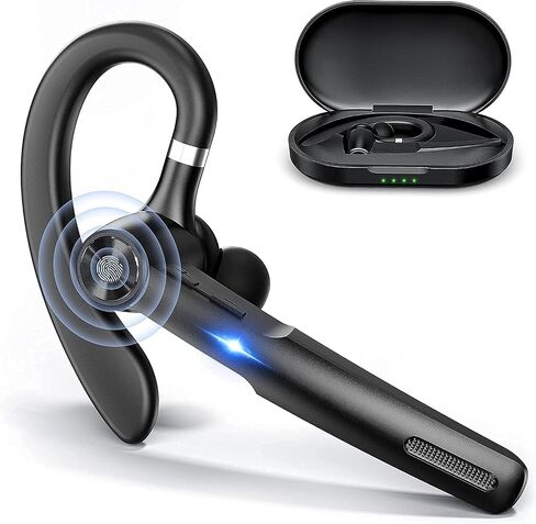Bluetooth Headset , Bluetooth Earpiece with ENC MIC ,Trucker wireless headset with Charging Case 55Hrs playtime Bluetooth 5.3 Hands-Free Caller Voice Announce for Driving/Business（Upgrade Version) in Saudi Arabia
