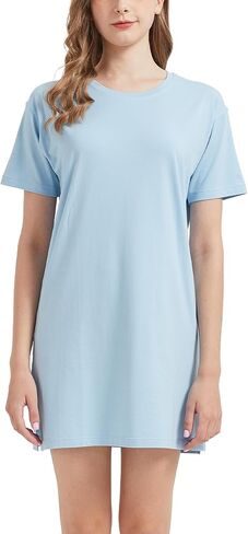 netdraw Women's Ultra Soft Bamboo Viscose Nightgowns Cooling T-Shirt Dress Pajamas Cotton Lightweight Sleepwear in Saudi Arabia