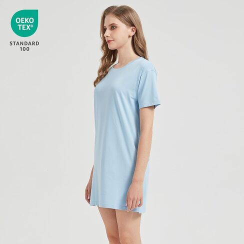 netdraw Women's Ultra Soft Bamboo Viscose Nightgowns Cooling T-Shirt Dress Pajamas Cotton Lightweight Sleepwear in Saudi Arabia