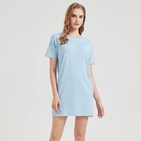 netdraw Women's Ultra Soft Bamboo Viscose Nightgowns Cooling T-Shirt Dress Pajamas Cotton Lightweight Sleepwear in Saudi Arabia