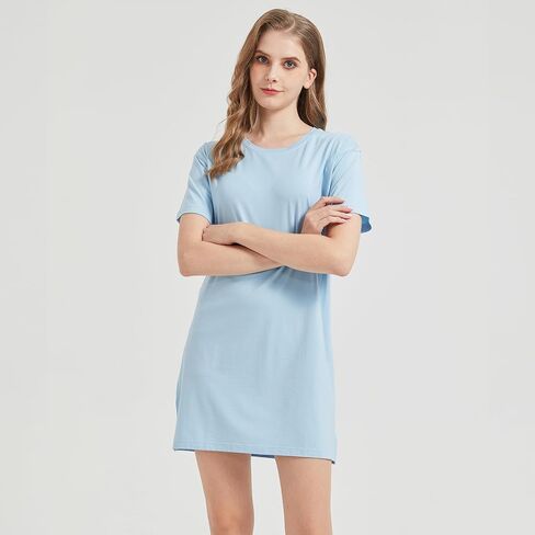 netdraw Women's Ultra Soft Bamboo Viscose Nightgowns Cooling T-Shirt Dress Pajamas Cotton Lightweight Sleepwear in Saudi Arabia