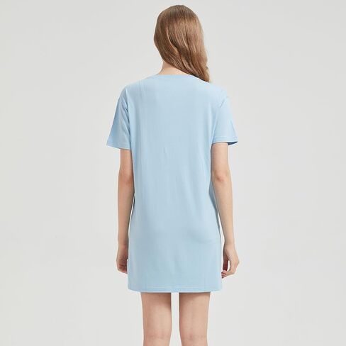 netdraw Women's Ultra Soft Bamboo Viscose Nightgowns Cooling T-Shirt Dress Pajamas Cotton Lightweight Sleepwear in Saudi Arabia