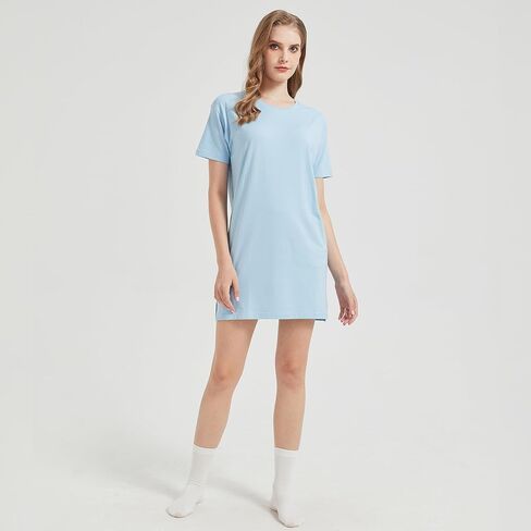 netdraw Women's Ultra Soft Bamboo Viscose Nightgowns Cooling T-Shirt Dress Pajamas Cotton Lightweight Sleepwear in Saudi Arabia