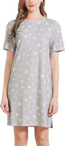 netdraw Women's Ultra Soft Bamboo Viscose Nightgowns Cooling T-Shirt Dress Pajamas Cotton Lightweight Sleepwear in Kuwait
