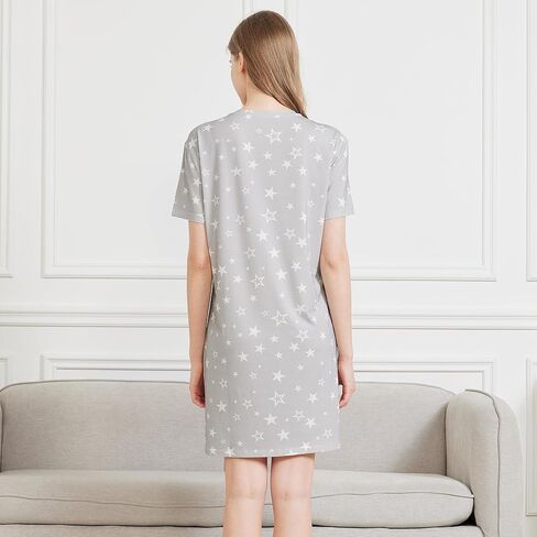 netdraw Women's Ultra Soft Bamboo Viscose Nightgowns Cooling T-Shirt Dress Pajamas Cotton Lightweight Sleepwear in Kuwait