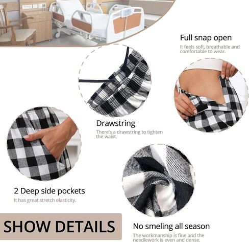 للجنسين Pajamas Posturgery Recovery Recovery Pants 2 Side Snap Open Bottom Bottom Worth in Kuwait