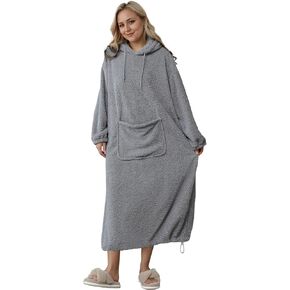 Soojun Women's Comfort Wearable Blanket Robe with Hoodie
