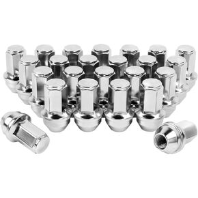 Set of 24 M14x2.0 Lug Nuts OEM Factory Style Large Acorn Seat Lug Nuts for 2003-2014 Expedition/ 2001-2014 F150/ 2003-2014 Navigator Stock Wheels 13/16 Hex Chrome Wheels