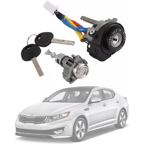 ﻿AceRide Ignition Switch Door Lock Cylinder with 2 Keys Compatible with Kia Optima 2011 2012 2013 2014 2015 Replaces# 81900-1WK00, 81970-2TA00