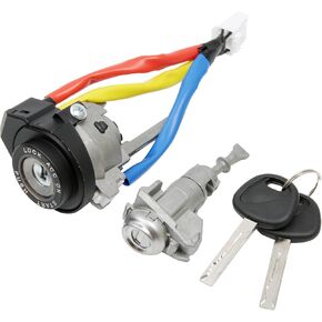 Ignition Lock Cylinder Switch Assembly Replacement by AA Ignition - Left Driver Side - Replaces Parts 81900-1WK00, 81970-2TA00 - Compatible with Kia Vehicles - 2014-2018 Optima, 2013-2017 Rio