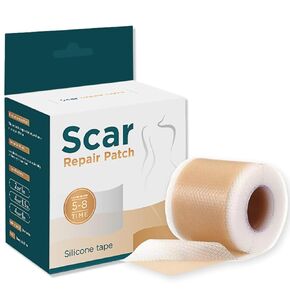 Losveo Silicone Scar Sheets, Medical Grade Silicone Scar Sheets(1.6"x 60" Roll-1.5M), Reusable Scar Removal Strips，for Surgical Scars, C-Section, Burn，Acne Scars