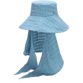 Floppy Sun Hat with Detachable Rayon Neck Drape for Women LOVEIN