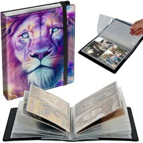 Small Photo Album 4x6 inch 120 Pictures PU Leather Photo Albums with Transparent Inner Pockets and Elastic Band for Wedding Boys Girl Travel Family Pictures - American Flag Eagle