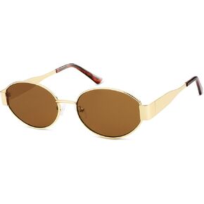 AMOMOMA Retro Oval Trendy Sunglasses for Women Designer 2024 Womens Sun Glasses Metal 90s AM6639