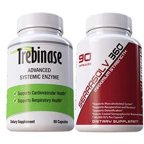 Extra Strength Scar Tissue Package Dissolve Scar Tissue Quickly - Highly Potent Serrapeptase, Nattokinase & More - Trebinase & Serrasolv 360 (SCT 90 capsules)