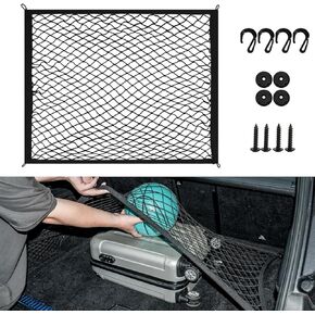 شبكات شحن مرنة لسيارات الدفع الرباعي ، منظم الشاحنات الشبكي ، 32 "x24" تمتد إلى 56 "× 42" شبكات البضائع ، وغطاء شبكة سرير الشاحنة للسيارة ، والشاحنات ، وشاحنات الالتقاط الأسود ، والرحلة البرية الأساسية