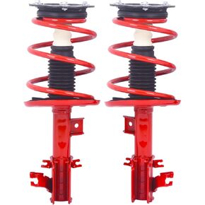 TOPAZ Bright Red Front Complete Strut Shock Absorbers Assembly Set Compatible with Nissan Maxima 2009 2010 2011 2012 Replace 172605 + 172604