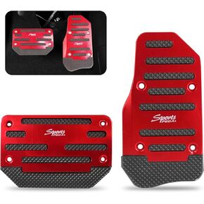 2 PCS Car Pedals ، Throwrottle Brake Deped Foot Pedal Set ، ملحق التثبيت الخالي من التثبيت من سبيكة مضادة للعبث ، لسيارات الإرسال التلقائية (RED)