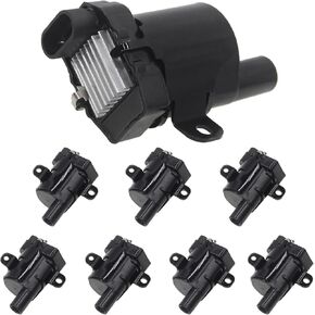 Round Ignition Coil Pack for V8 5.3 6.0 Chevy Silverado Cadillac GMC Tahoe Avalanche Suburban Escalade Sierra Yukon, 2000 2001 2002 2003 2004 2005 2006 Coils Pack Replaces UF262 D585
