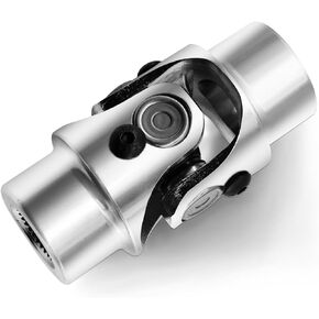 3/4" Round x 3/4" -30 Spline Chrome Steering Universal Joint Single U Joint Shaft,Total Length: 83mm (3-1/4")