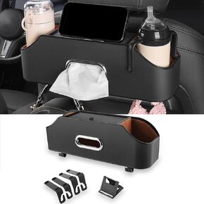 Car Tissue Box Holder Back Seat, Car Tissue Holder Backseat, Auto Cup Holder Back Seat Organizer