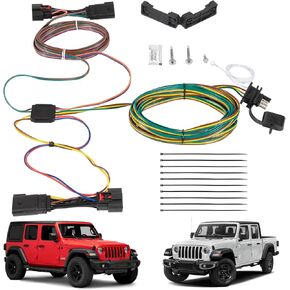 BX88368 EZ Light Wiring Towing Wiring Kit Fits for Jeep Wrangler JL 2018-2024 & Gladiator 2020-2024 & Willys 2021-2024, Towed Vehicle Wiring Kit Plug and Play Replacement for Blue Ox BX88368
