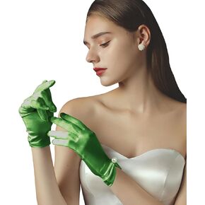 Black Satin Silk Gloves - Vintage Opera & Tea Party Gloves for Women