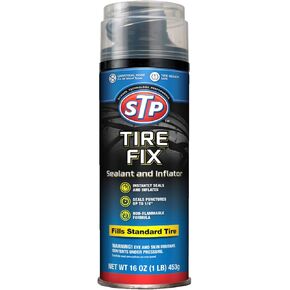 STP Tire Fix Flat Tire Sealant and Inflator, 16 oz, Instantly Seals Leaks and Inflates Pressure, Essential Item for Your Roadside Emergency Kit