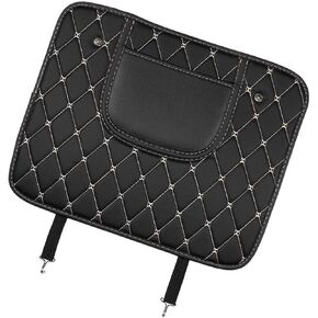 Acouto Car Seat Back Shield, PU Leather Rear Seat Protector Kick Mat Cover with a Pocket, Easy to Clean Wear