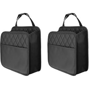 Car Seat Organizer Hanging Back Seat PU Leather Storage Waterproof Leakproof Trash Bag Car Seat Organizer Automotive Interior Accessory Compatible with Most Vehicles (2 Pcs)