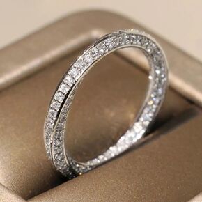 Gixaxak Moissanite Wedding Band Wedding Rings for Women Twisted Rings 925 Sterling Silver Rings fCriss Cross Infinity Cubic Zirconia Eternity Wedding Band Simulated Diamond Band Rings 7