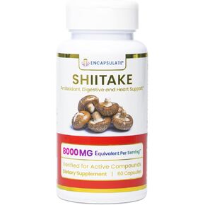 تغليف كبسولات شيتاكي 8: 1 خلاصة - جسم الثمار العضوية الممتازة 8: 1 خلاصة - مكملات فطر Adaptogen لصحة القلب ، والحيوية ، ومضادات الأكسدة والدعم المناعي - 60 كبسولات نباتية