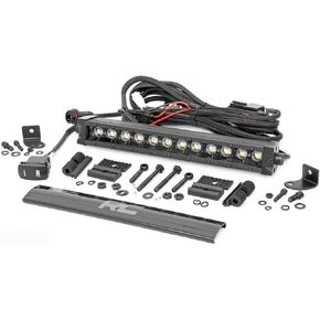 Rough Country 12" Black Series Single Row LED Light Bar | White DRL - 70712BLDRL