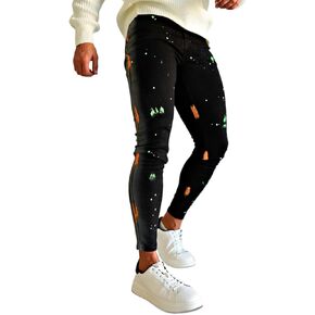 GINGTTO Men's Ripped Jeans Stretch Skinny Denim Pants for Men Tapered Leg
