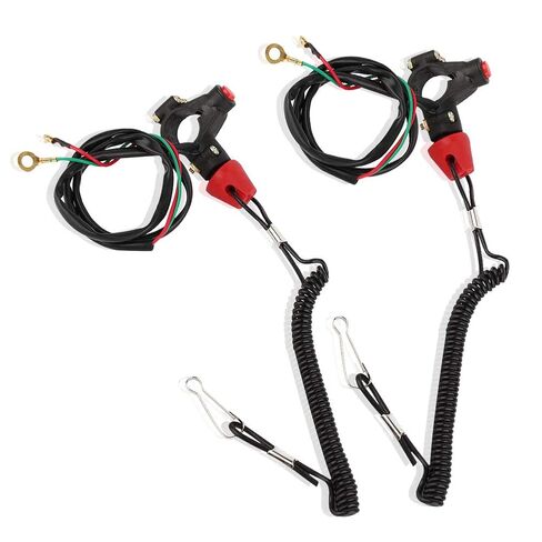 2 PCS حبل الحبل الثلج الثلج ، 12V 2-Wires ATV Kill Switch Tether Tether محرك القتل محرك مفتاح مقود حبل حبل in Kuwait