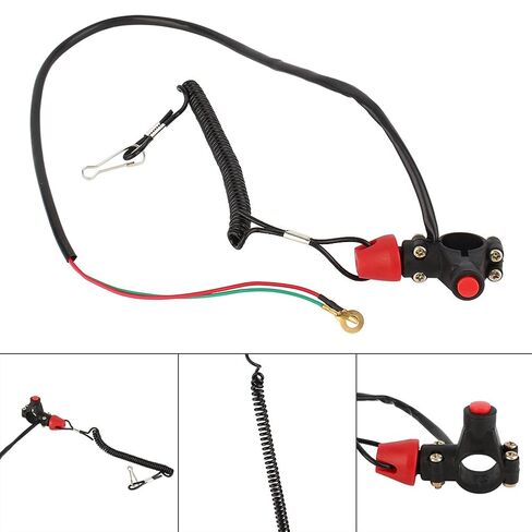 2 PCS حبل الحبل الثلج الثلج ، 12V 2-Wires ATV Kill Switch Tether Tether محرك القتل محرك مفتاح مقود حبل حبل in Kuwait