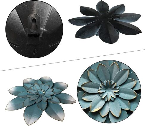 زهرة المعادن ديكور فن الجدار الفني ، 10 "ريفي حديث للزهور العتيقة ، جدار حديدي متسكع معلق ديكور المنزل لهجة الفنية لمكتب غرفة نوم المطبخ الداخلي في الهواء الطلق حديقة الفناء in Kuwait