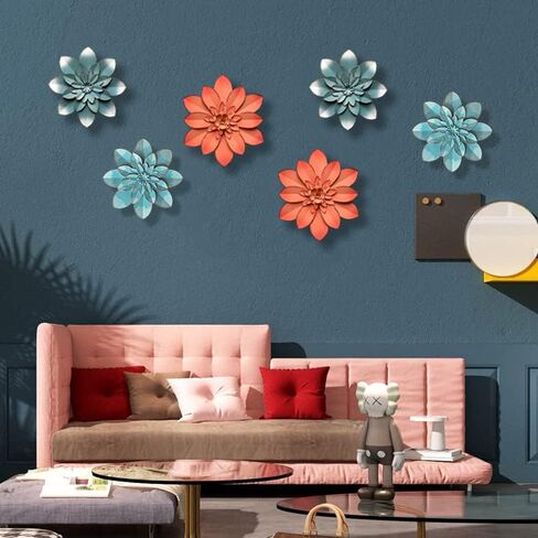 زهرة المعادن ديكور فن الجدار الفني ، 10 "ريفي حديث للزهور العتيقة ، جدار حديدي متسكع معلق ديكور المنزل لهجة الفنية لمكتب غرفة نوم المطبخ الداخلي في الهواء الطلق حديقة الفناء in Kuwait