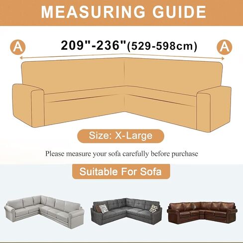Sectional Couch Covers L Shape Sofa Cover 1 Piece Stretch Corner Couch Covers Non Slip Washable Sofa Slipcovers Soft Fleece Furniture Protector for Dogs Pet（X-Large, Dark Gray） in Kuwait