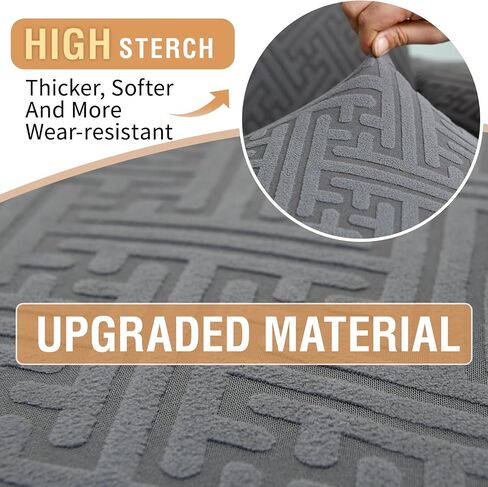Sectional Couch Covers L Shape Sofa Cover 1 Piece Stretch Corner Couch Covers Non Slip Washable Sofa Slipcovers Soft Fleece Furniture Protector for Dogs Pet（X-Large, Dark Gray） in Kuwait
