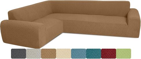 Sectional Couch Covers L Shape Sofa Cover 1 Piece Stretch Corner Couch Covers Non Slip Washable Sofa Slipcovers Soft Fleece Furniture Protector for Dogs Pet（X-Large, Dark Gray） in Kuwait