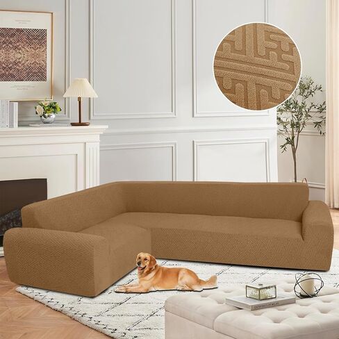 Sectional Couch Covers L Shape Sofa Cover 1 Piece Stretch Corner Couch Covers Non Slip Washable Sofa Slipcovers Soft Fleece Furniture Protector for Dogs Pet（X-Large, Dark Gray） in Kuwait