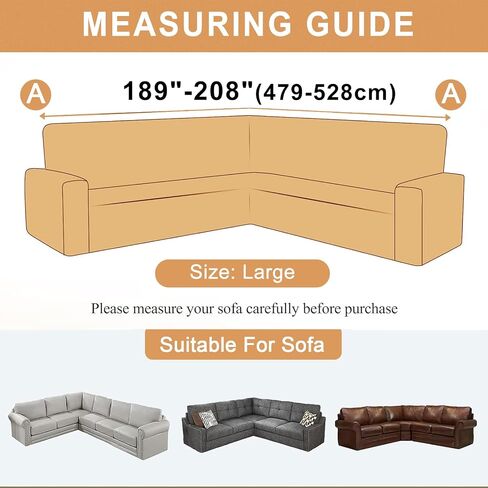Sectional Couch Covers L Shape Sofa Cover 1 Piece Stretch Corner Couch Covers Non Slip Washable Sofa Slipcovers Soft Fleece Furniture Protector for Dogs Pet（X-Large, Dark Gray） in Kuwait