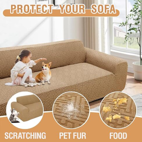 Sectional Couch Covers L Shape Sofa Cover 1 Piece Stretch Corner Couch Covers Non Slip Washable Sofa Slipcovers Soft Fleece Furniture Protector for Dogs Pet（X-Large, Dark Gray） in Kuwait