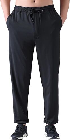 Zoulee Men's Zipper Fly Track Pants Drawstring Sweatpants Jogger Pants in Kuwait