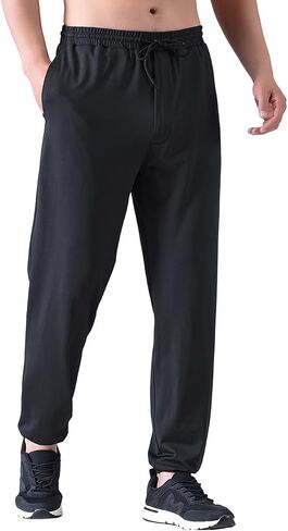 Zoulee Men's Zipper Fly Track Pants Drawstring Sweatpants Jogger Pants in Kuwait