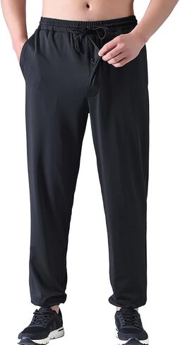 Zoulee Men's Zipper Fly Track Pants Drawstring Sweatpants Jogger Pants in Kuwait