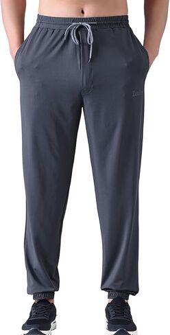 Zoulee Men's Zipper Fly Track Pants Drawstring Sweatpants Jogger Pants in Kuwait