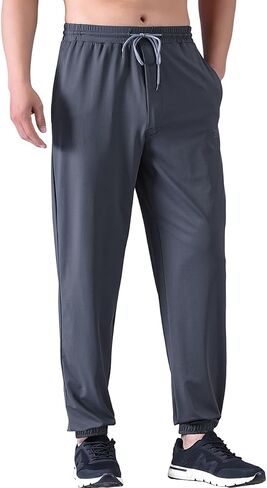 Zoulee Men's Zipper Fly Track Pants Drawstring Sweatpants Jogger Pants in Kuwait